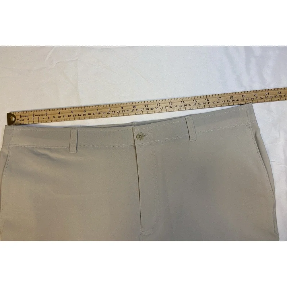 Ben‎ Hogan Performance Golf Pants Mens 38x32 Khaki Tan Stretch Flat Front WT2943